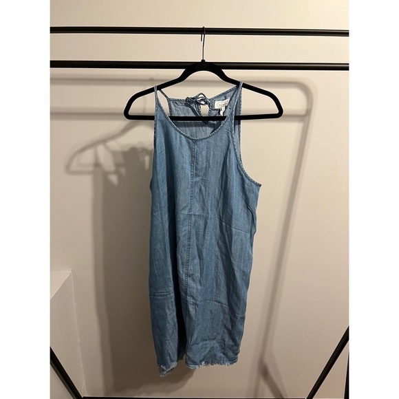 Mud Pie Chambray Style Sleeveless Dress Size Large NWT - Picture 1 of 7